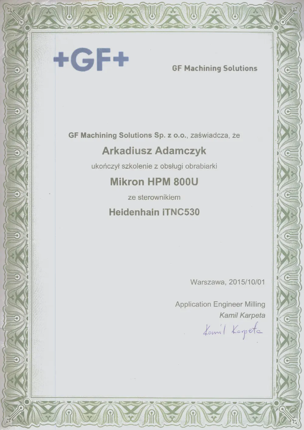 Obsługa Mikron HPM 800U (Heidenhain iTNC530 5 osi)